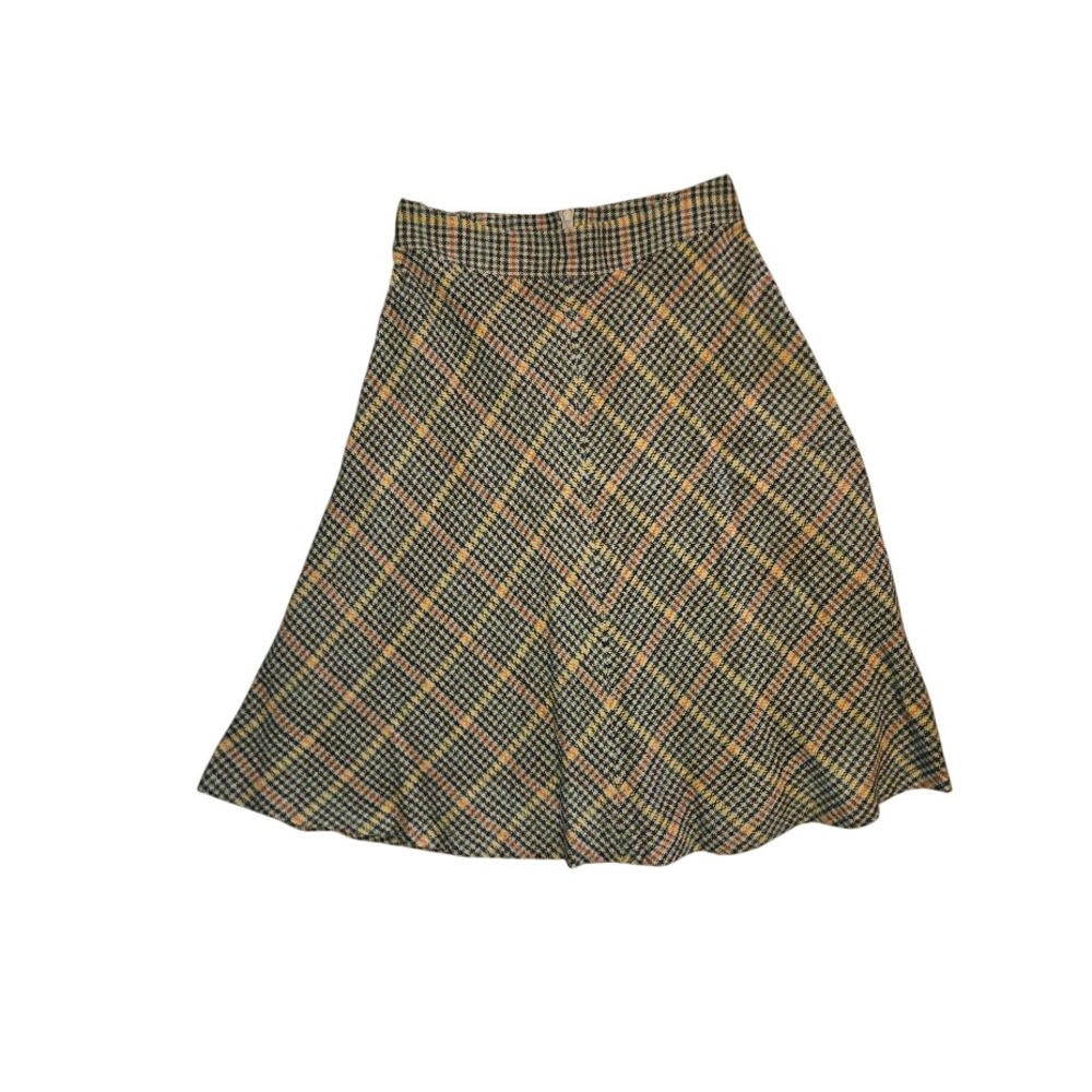 Cato Woman Plaid A-Line Skirt Brown Orange Check Lined Plus‎ Size 14/16W